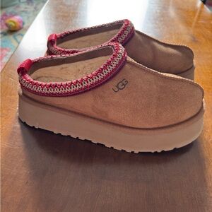 Women's UGG Brand Platform Tazz Slippers Shoes Chestnut 1122553, Size 8